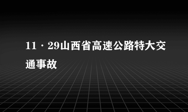 11·29山西省高速公路特大交通事故