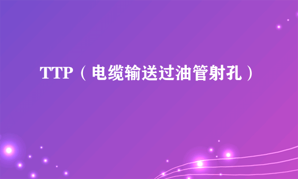 TTP（电缆输送过油管射孔）