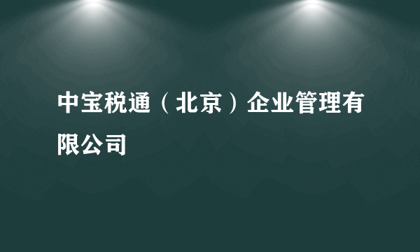 中宝税通（北京）企业管理有限公司