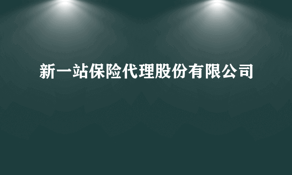 新一站保险代理股份有限公司