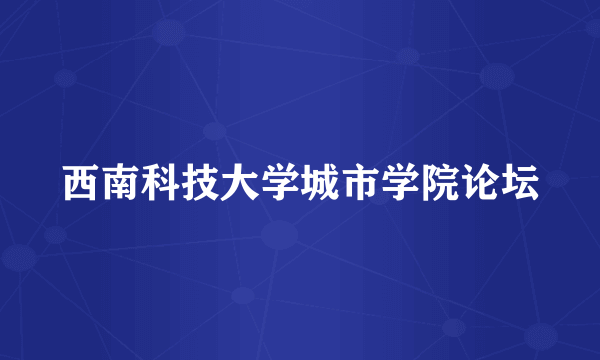 西南科技大学城市学院论坛