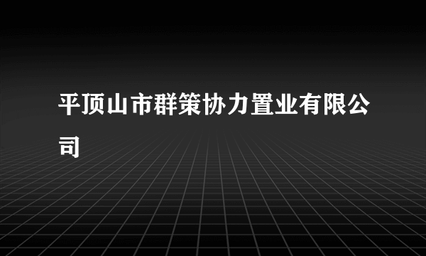 平顶山市群策协力置业有限公司