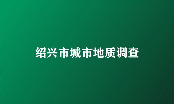 绍兴市城市地质调查