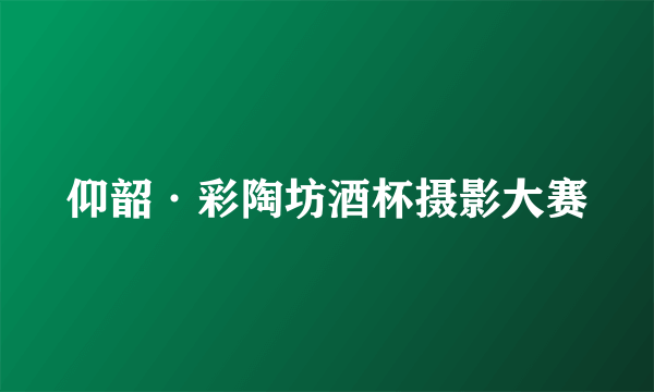 仰韶·彩陶坊酒杯摄影大赛