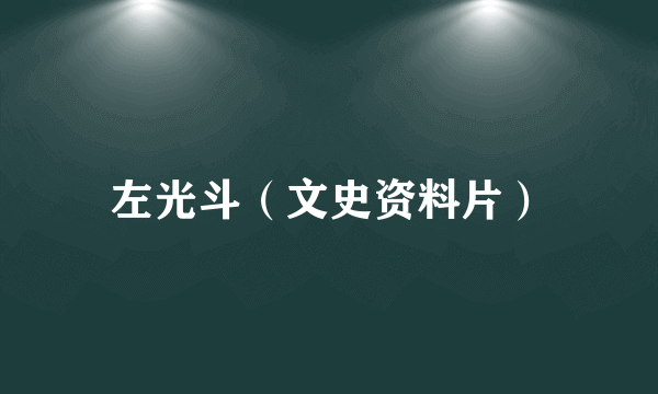 左光斗（文史资料片）