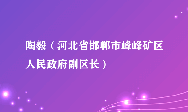陶毅（河北省邯郸市峰峰矿区人民政府副区长）
