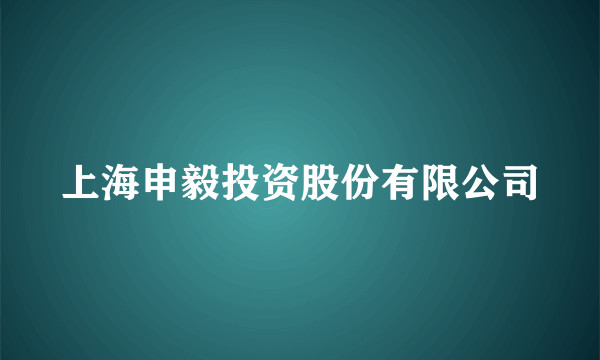 上海申毅投资股份有限公司
