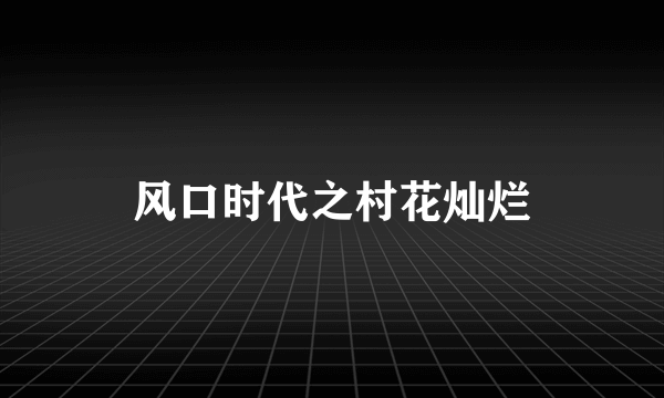 风口时代之村花灿烂