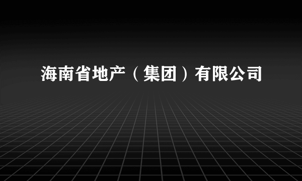 海南省地产（集团）有限公司