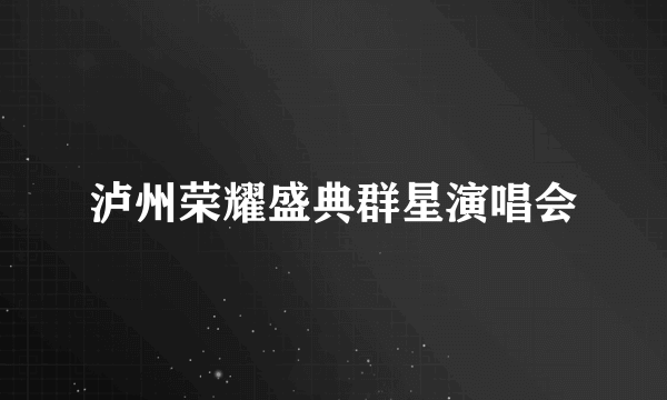 泸州荣耀盛典群星演唱会