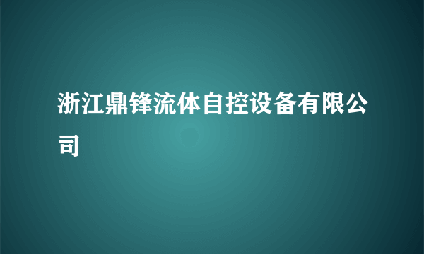浙江鼎锋流体自控设备有限公司
