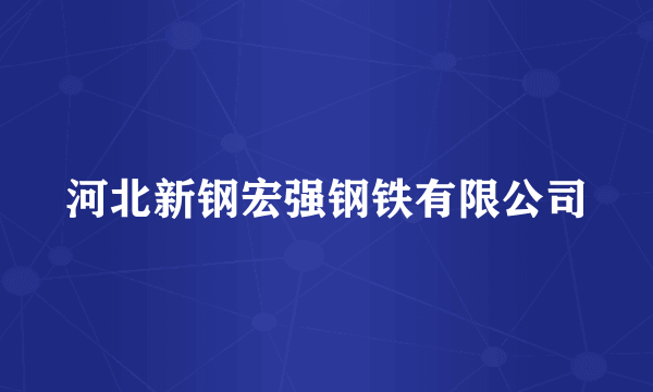 河北新钢宏强钢铁有限公司