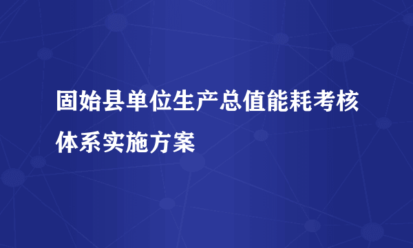固始县单位生产总值能耗考核体系实施方案