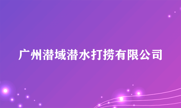 广州潜域潜水打捞有限公司
