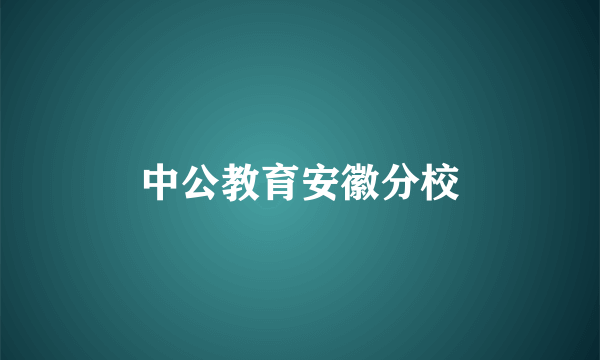 中公教育安徽分校