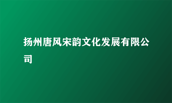 扬州唐风宋韵文化发展有限公司