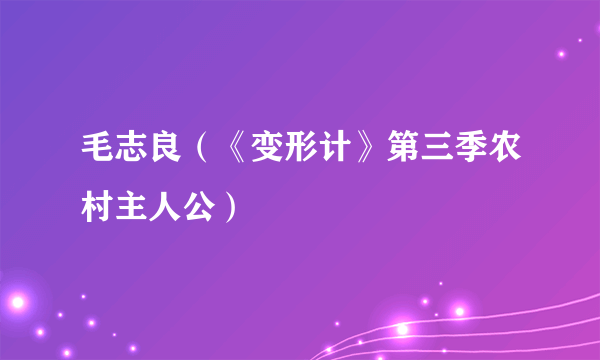 毛志良（《变形计》第三季农村主人公）