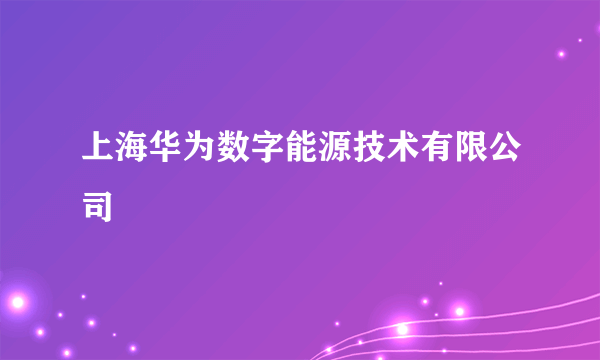 上海华为数字能源技术有限公司