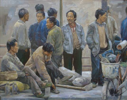 打工者（张洪油画作品）