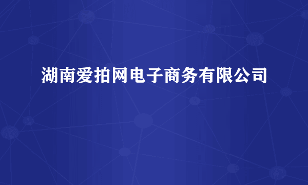 湖南爱拍网电子商务有限公司
