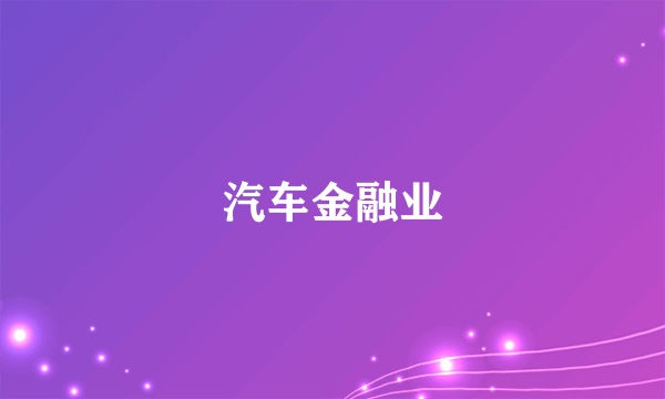 汽车金融业