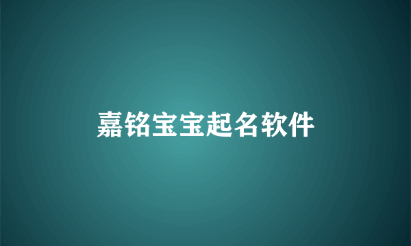 嘉铭宝宝起名软件