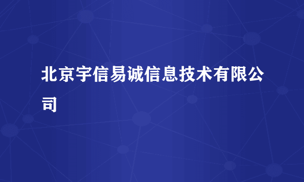 北京宇信易诚信息技术有限公司