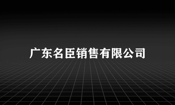广东名臣销售有限公司