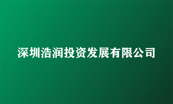 深圳浩润投资发展有限公司