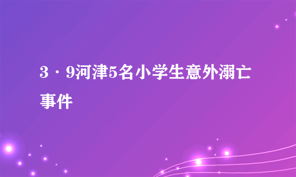 3·9河津5名小学生意外溺亡事件