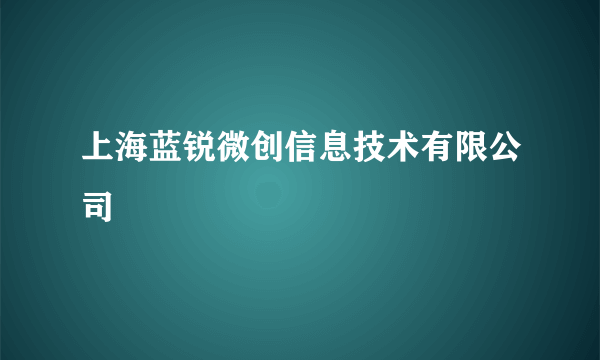 上海蓝锐微创信息技术有限公司