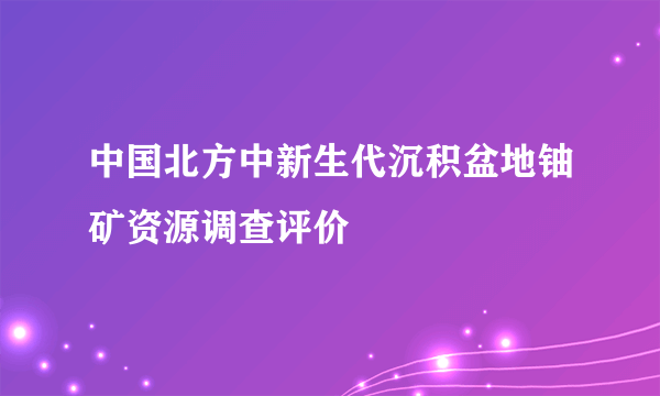 中国北方中新生代沉积盆地铀矿资源调查评价