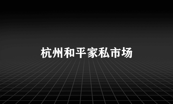 杭州和平家私市场