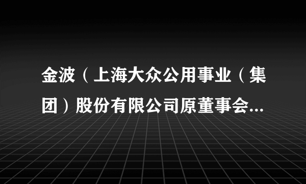 金波（上海大众公用事业（集团）股份有限公司原董事会秘书、副总裁）
