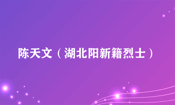陈天文（湖北阳新籍烈士）