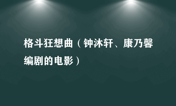 格斗狂想曲（钟沐轩、康乃馨编剧的电影）