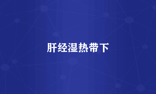 肝经湿热带下