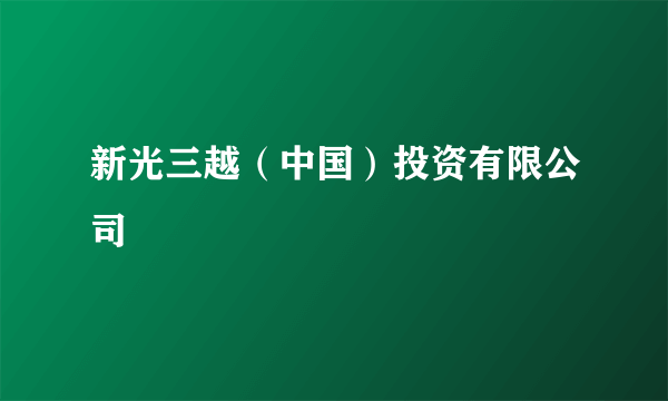 新光三越（中国）投资有限公司