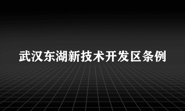 武汉东湖新技术开发区条例