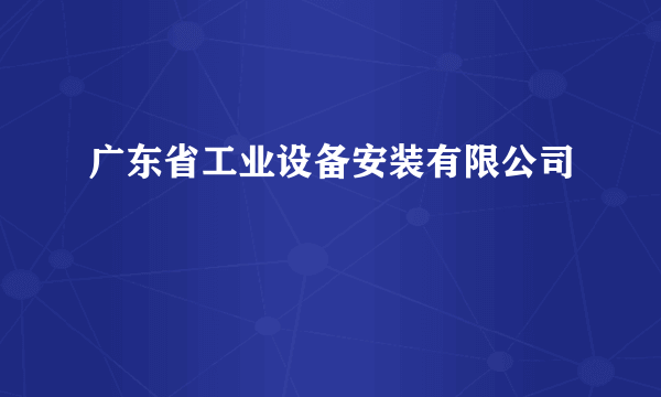 广东省工业设备安装有限公司
