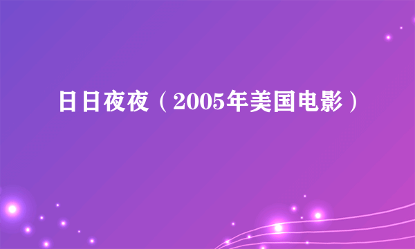 日日夜夜（2005年美国电影）