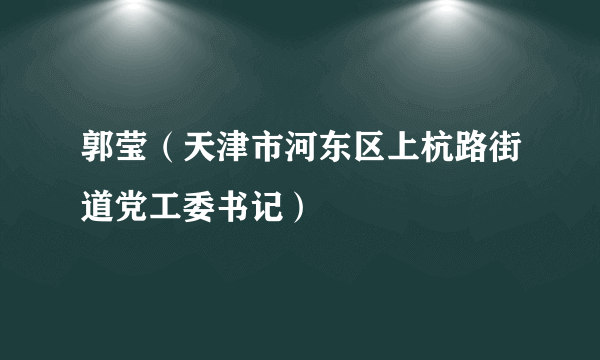 郭莹（天津市河东区上杭路街道党工委书记）