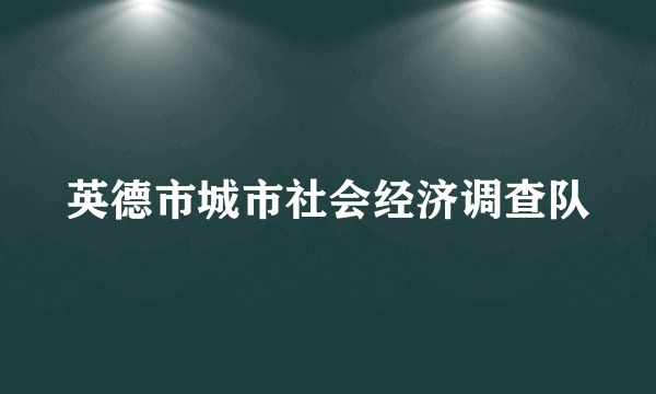 英德市城市社会经济调查队
