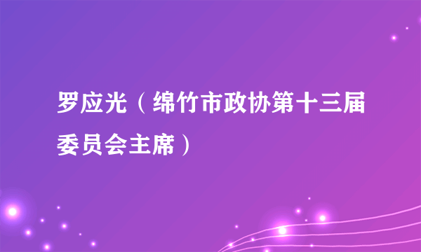 罗应光（绵竹市政协第十三届委员会主席）