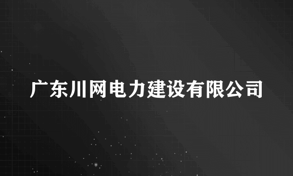 广东川网电力建设有限公司