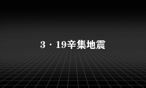 3·19辛集地震