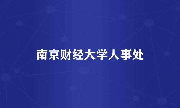 南京财经大学人事处
