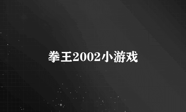 拳王2002小游戏