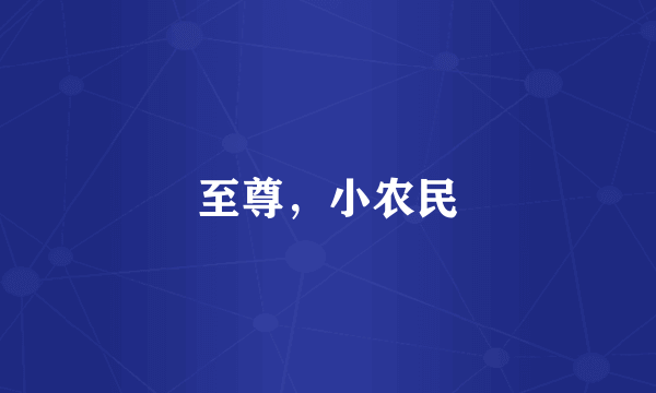 至尊，小农民
