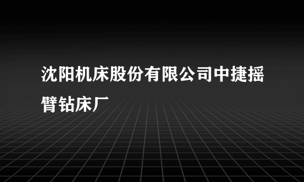 沈阳机床股份有限公司中捷摇臂钻床厂